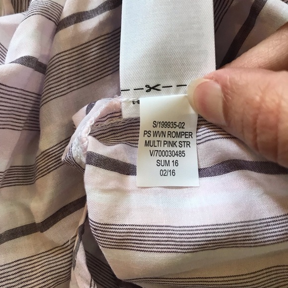 GAP Pink Stripe Woven Romper Small - Picture 8 of 8